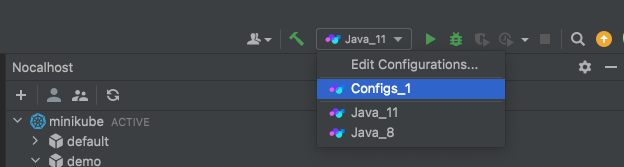 Nocalhost run configurations in IDE